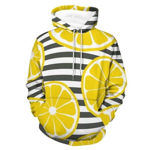 Sweatshirt jaune citron à capuche manches longues coupe mixte taille S