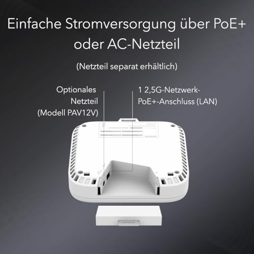 NETGEAR Cloud Managed Wireless Multi-Gig-Access Point (WBE710) - WiFi 7 Tri-Band-BE9400-Geschwindigkeit | Mesh | MU-MIMO | 802.11be | Insight-Fernverwaltung optional | PoE+ | ohne Netzteil
