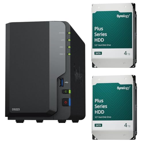 �yNAS HDD�Z�b�g�zSynology DS223 & Synology HDD 4TBx2�� [2�x�C/ HAT3300-4TBx2�䓯�� / Quad�R�ACPU / 2GB����������] �t�B�[���h���C�N�戵�i �d�b/���[���T�|�[�g�Ή�
