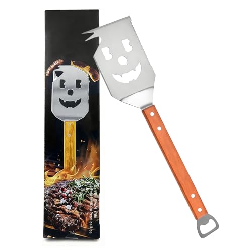 7 in 1 Grillspachtel für Barbecue Grill, Grill Zubehör, Multifunktionales Grillwerkzeug mit Holzgriff, 42 cm Edelstahl Grillwender Einzigartige Grillwerkzeuge Grill...