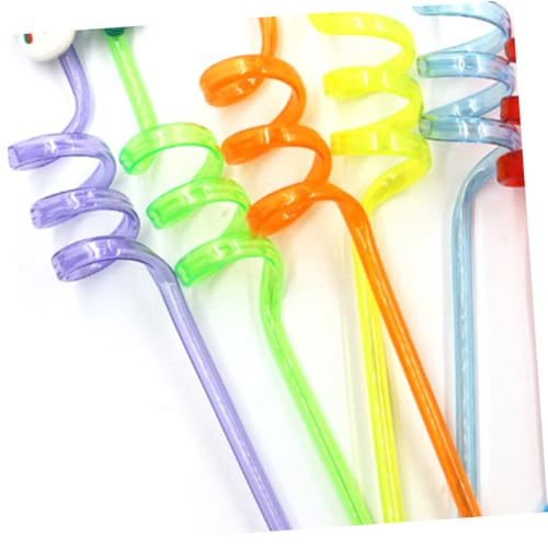 NUOBESTY 10 pitillos desechables con diseño espiral para fiesta miniatura 4