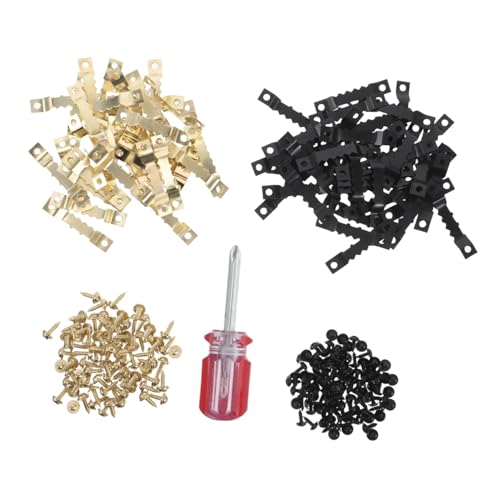 Image of Healifty Heavy Duty Sawtooth Picture Hangers with Screws Self-Tapping Installation Kit for Rv Boat Truck for Hanging Artwork Photos and Clocks