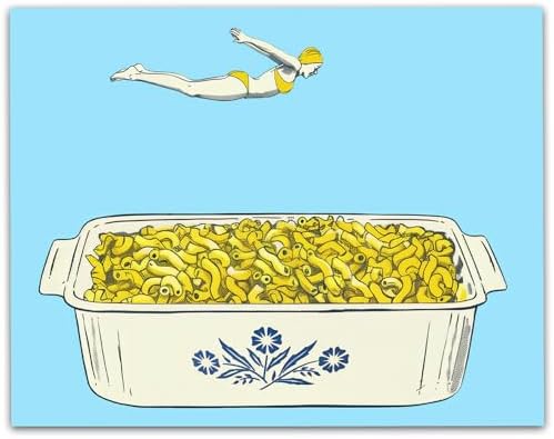 The Macaroni and Cheese Dive: Vintage Illustration of Diver-Girl ...