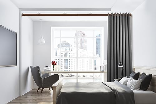 ASHLEYRIVER Room Divider Tension Curtain Rod,Tension Shower Window Curtain Rod,No Drilling,Very Secure-122-150 Inch,Bronze