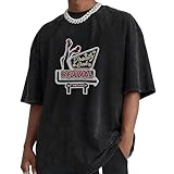 Treaty's Revival Oak Tshirt Vintage Washed Graphic Tee for Men Retro Country Music Tshirt Distressed Soft Cotton (US, Alpha, Medium, Regular, Regular) Black