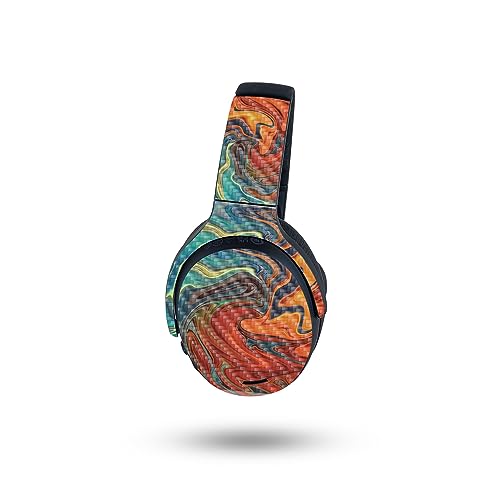 Image of MightySkins Carbon Fiber Skin Compatible with Skullcandy Crusher ANC 2 - Lava Water | Protective, Durable Textured Carbon Fiber Finish | Easy to Apply