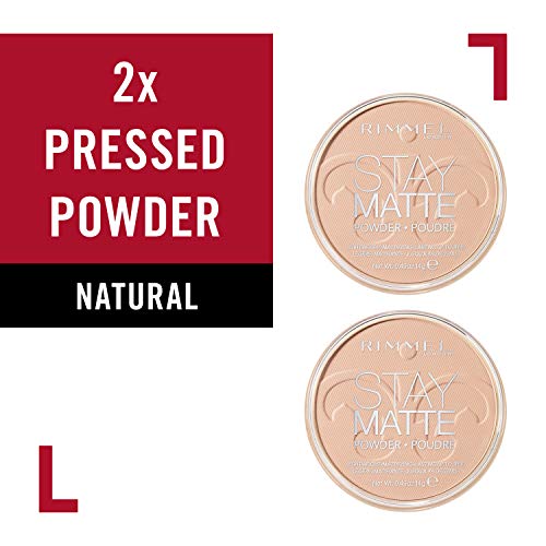 Image of Rimmel Stay Matte Pressed Powder, Natural, 0.49 Ounce 2 Count (Pack of 1)