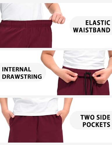 Image of Somaibo Boys Athletic Shorts Kids Quick Dry Basketball Soccer Running Sports Gym Active Performance Shorts with Pockets