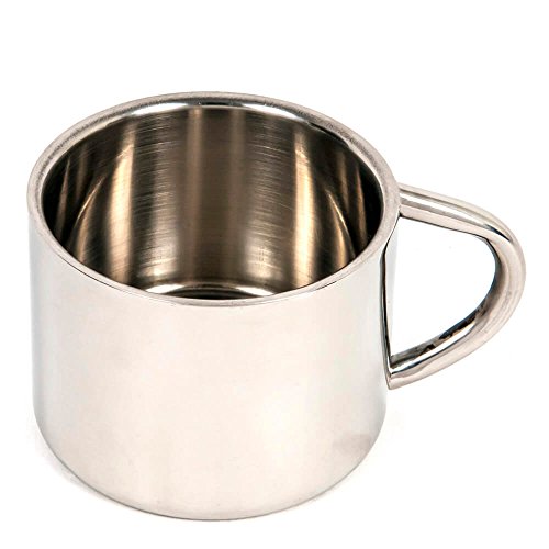 Farnsworth & Lloyd Silver Stainless Steel Double Wall Espresso Cups, Set Of 4, Small #TOP1
