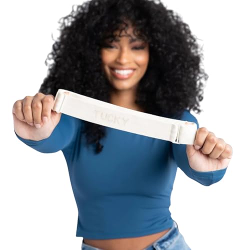 Tucky Elastic Adjustable No-Show Invisible Stretch Belt for Women, Men, and Teen Instantly Tucks Sweaters, Shirts, Latex Free
