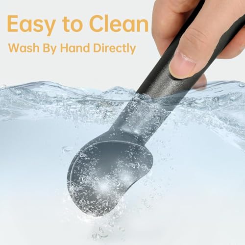 Image of Jamboree Ice Cream Scoop,7 inches Nonstick Anti-Freeze One Piece Aluminum Scooper Spoon, Heavy Duty Durable Design, Easy Clean, for Gelato, Cookie Dough, Sorbet, Almond (Black)