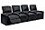 Octane Seating Octane Charger XS300 Leather Home Theater Recliner Set (Row of 4), Black by 