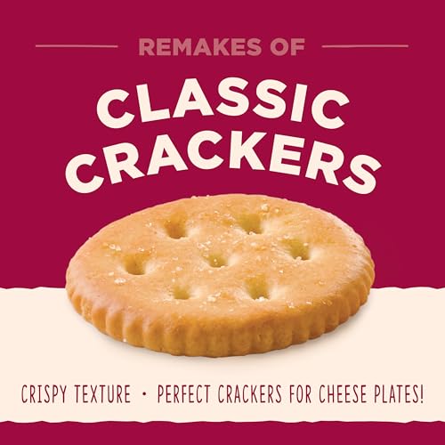 Back to Nature Classic Round Crackers - Dairy Free, Non-GMO, Made with Wheat Flour & Sea Salt, Delicious & Quality Snacks, 8.5 Ounce