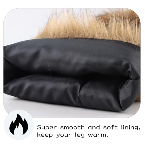 Image of Peecabe Winter Women Faux Fur Fluffy Leg Warmers Fuzzy Long Boot Covers Furry For Christmas