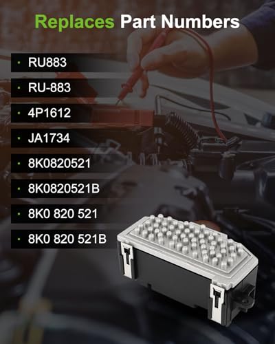 Image of SCITOO HVAC Blower Motor Resistor Regulator for 2009-2012 Audi A4 /A4 Quattro,2010-2011 Audi A5,2008,2010,2011 Audi A5 Quattro,2011-2018 Audi A8 Quattro,2009,2011,2012 Audi Q5,09-2012 Audi S4,OE-RU883