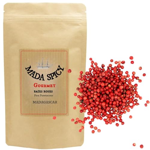 Baies roses qualité gourmet de Madagascar 100gr"Agriculture Durable" sachet refermable.