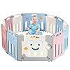 COSTWAY Baby grondbox, opvouwbaar babybox speelbox kinder activiteiten centrum met vergrendeling deur & anti-slip…
