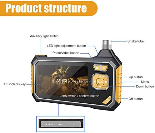 Profession Dual Lens Industrial Digital 4. 3inch LCD Snake Camera 1080PHD IP67 Waterproof Inspection Camera with 32GB (Size : 10m) image 5