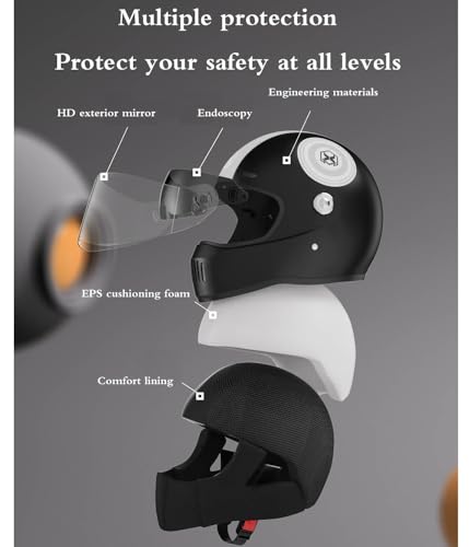 Casques de moto rétro et cyclomoteur homologués DOT ECE taille 54-61cm