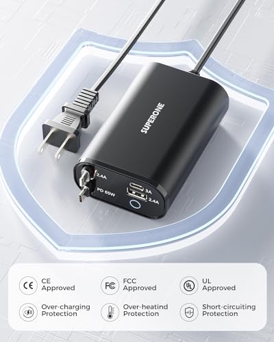 SUPERONE 104W GaN 4-in-1 Desktop Charging Station w/ 65W Fast Charging & 2 Retractable Cables (Frosted Black) $25.19 + Free Shipping w/ Prime or on... - image 8