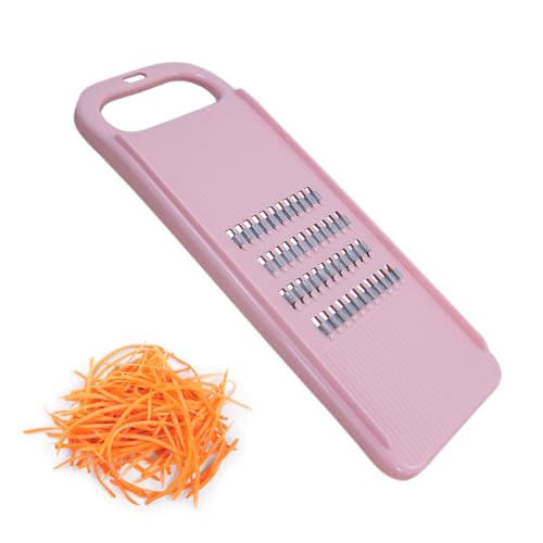 Carrot Grater, Vegetable Grater, Manual Carrot Slicer, Cabbage Shredder, Convenient Plastic Grater for Carrot Vegetable Onion Cabbage Potato Cucumber, Handheld Stainless Steel Blade Pink
