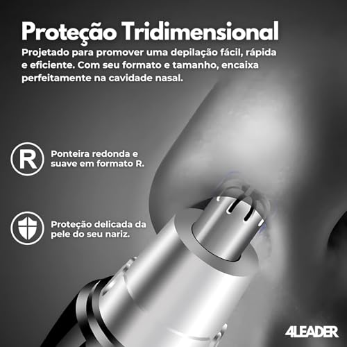 Aparador de Pelos 4Leader - Depilador Elétrico Feminino e Masculino, Recarregável, Ideal para Cuidad