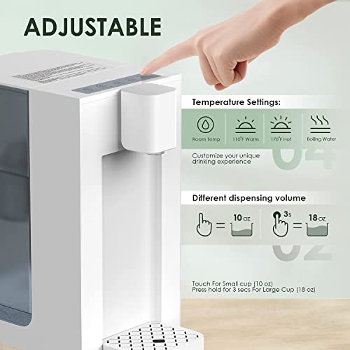 FRIZZLIFE T900 Countertop Water Filtration System, Instant Hot Water Filter Dispenser, NSF Certified Reduce 99.9% PFAS, Lead, Chlorine, 120 OZ Water Tank Capacity, Zero Installation, 1 Filter Included - Thumbnail 4