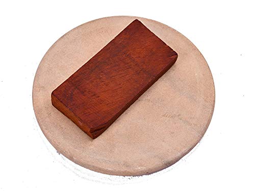 Satisfactory Nation Handmade Sandalwood Rubbing Board Rubbing Stone Chandan Stick Rubbing Stone 6 Inch with Red Chandan Stick 50 Gram