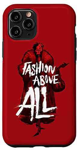 Coque iPhone 11 Pro Disney Cruella de Vil Fashion Above All rouge antichoc