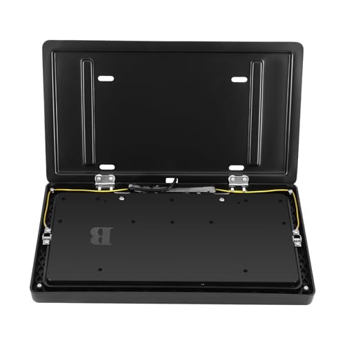 Remote Control License Plate Frame, 30-50m Wireless Range, 2 PCS Anti-Theft Universal License Car Plate Frame, Fits 11.8x5.9in Plates, Black