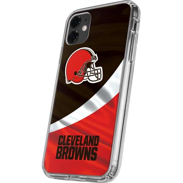 Skinit Clear Phone Case Compatible with iPhone 11 - Officially Licensed NFL Cleveland Browns Design