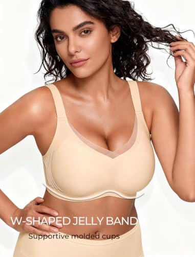 Image of Vinfact Womens V Lace Wireless Seamless Bras No Underwire Comfort Push Up Bra Supportive Full Coverage Bralettes T Shirt Bra