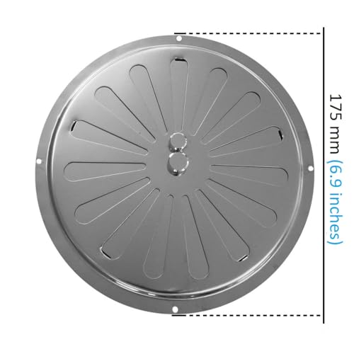 Stainless Steel Round Air Vent Grille, Adjustable Open-Close Convection Inlet Outlet - Image 2