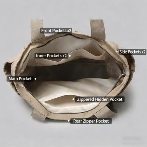 Bolso Tote de Nylon para Mujer con Cierre y Correa de Hombro miniatura 7
