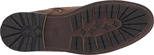 Image of Frye Bowery Lace Up Vintage-Style Leather Boots for Men - Fine Pull-Up Leather with Zipper Closure, Antique Brass Hardware, and Lug Traction Outsole