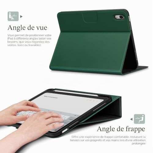 Coque iPad 10e génération avec fente stylet et pochette de rangement multi-angle - 4