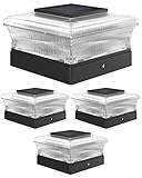 Davinci Lighting Cubed Solar Outdoor Post Cap Lights - 4x4 5x5 6x6 - Bright LED Light for Fence Deck