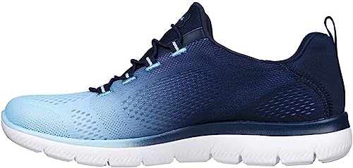 Skechers Damen Summits Bright Charmer Sneaker, Marineblau Hellblauer Netzbesatz, 40 EU