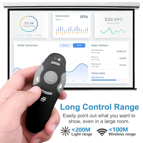 Clicker de apresentação para controle remoto de apresentação em PowerPoint, RF 2,4 GHz, sem fio, apr