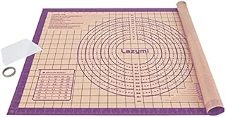 Extra Large & Thick Silicone Baking Mat 71×51 cm, Non Stick Pastry Rolling Sheet with Measurement, Non-Slip Silicon Dough kneading Board, Counter Table Mat, Placemat, for Pie/Cake/Pizza (Red+Scraper)