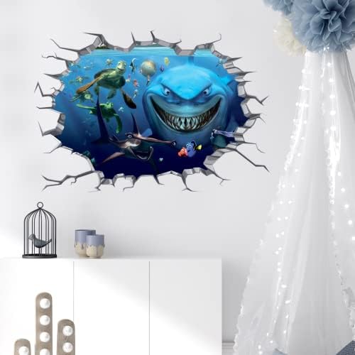 Cartoon Wall Decals Realistic Watercolor Animal Seaworld Wall Stickers Self-Adhesive Vinyl Wall Decor for Kid Nursery Bathroom Bedroom Living Room Party Gift Supplies (15.7"x23.6")