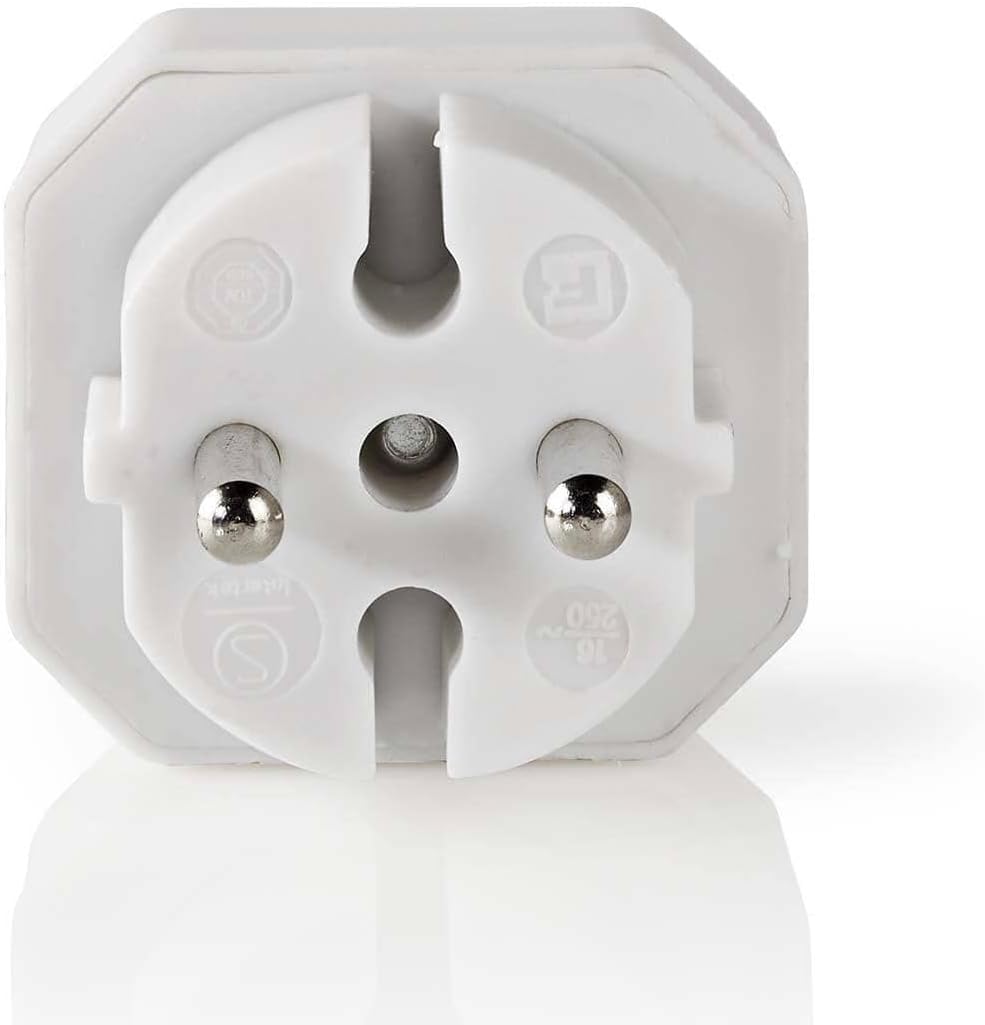 Dubbele adapter voor Europese stopcontacten, wit