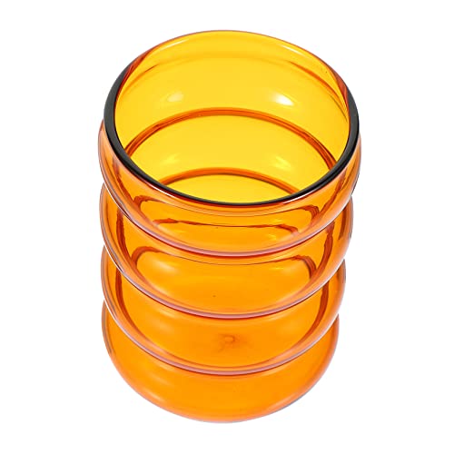 MUCKLILY Corrugated Glass Water Glasses Martini Glasses Dinnerware Glassware Clear Coffee Cup Iced Coffee Glasses Iced Coffee Cup Aesthetic Creative Glassware Chinese Tea Mug Yerba Brown