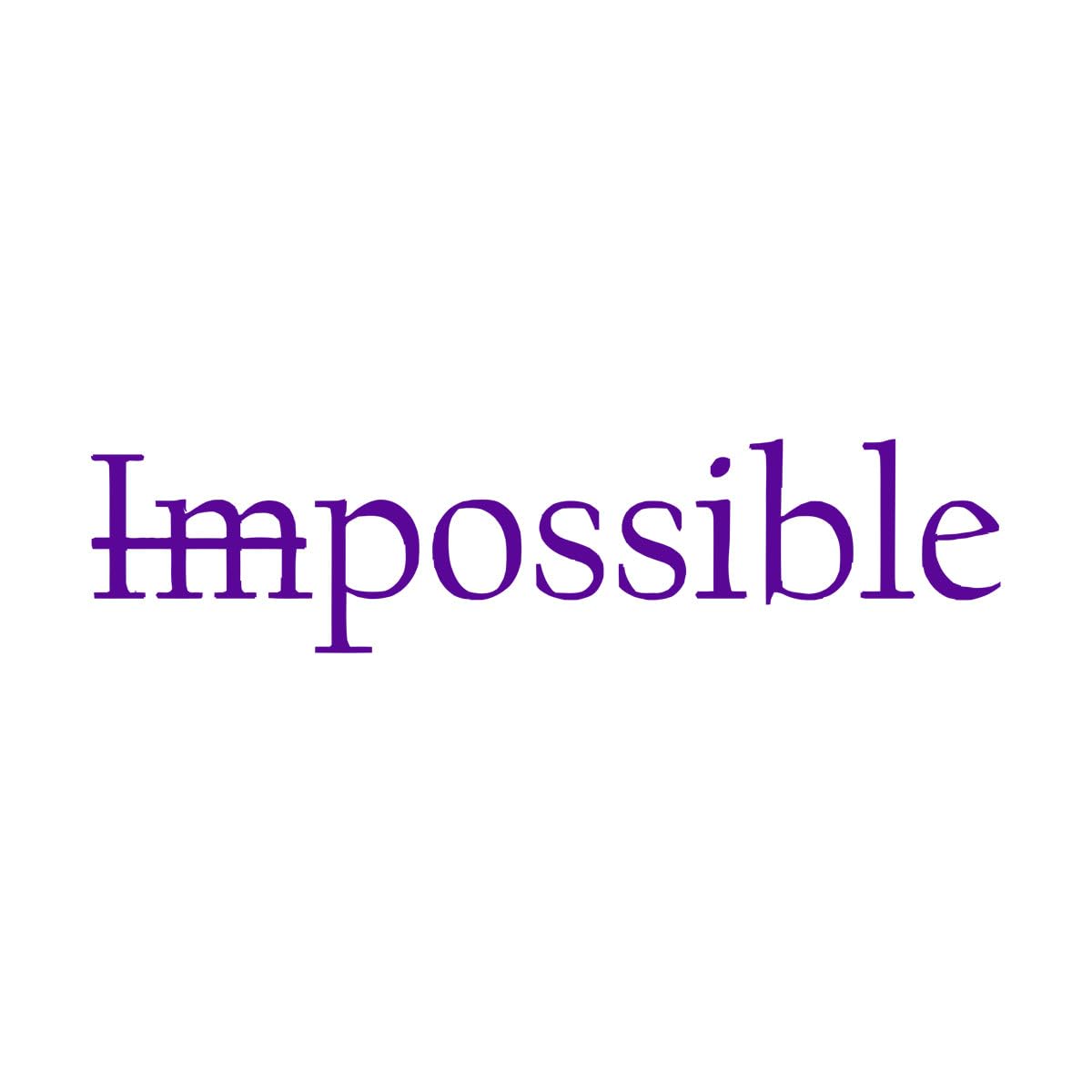 Vinyl Wall Decal Office Stickers Motivation Quote Words Impossible Possible Inspiring Letters Small - 42x173cm — image 1