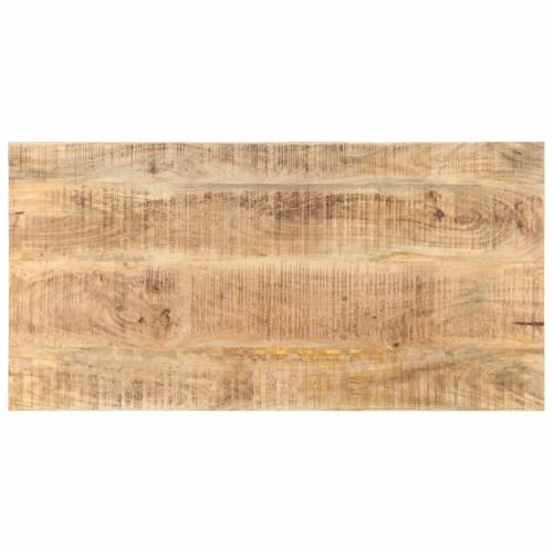 vidaXL Mangoholz Massiv Tischplatte Massivholzplatte Holzplatte Ersatztischplatte Holz Platte für Esstisch Esszimmertisch 25-27mm 100x60cm