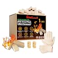 KoleSummit Mini Fire Stick with Fire Starters Gloves 4" Kiln Dried Pine Fire Pit Accessories Firewood Compatible with Wood Stoves, Tabletop Fire Pits, BBQ Grills & Pizza Ovens, 1 lb Box