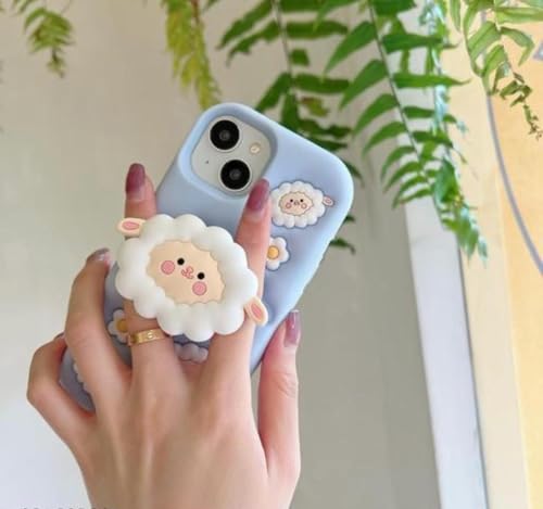 Image of Dezet Back Cover Compatible with iPhone 14 Plus Soft Silicone 3D Cute Cartoon Cover, Aesthetic Full Protective Case Cover Girls & Women (Blue)