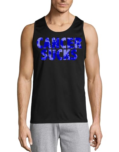 Débardeur homme coton noir Cancer Sucks pour le sport et les loisirs