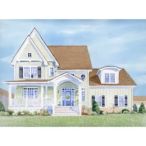 Custom watercolor house portrait painting, hand painted from your photo by watercolor artist