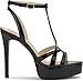 Jessica Simpson Sippete T-Strap Platform Sandal, Black, 7.5